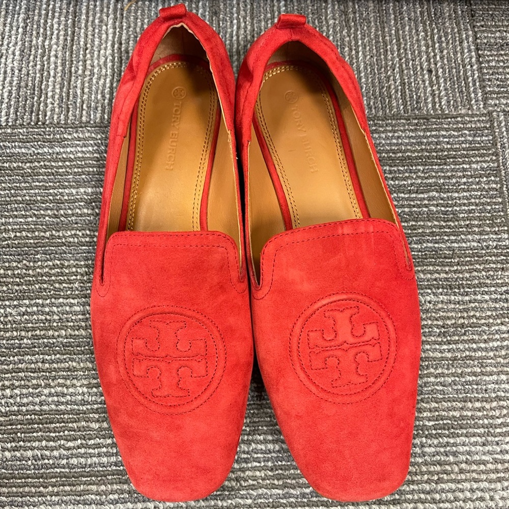 Tory Burch Red Suede Loafer Size 11